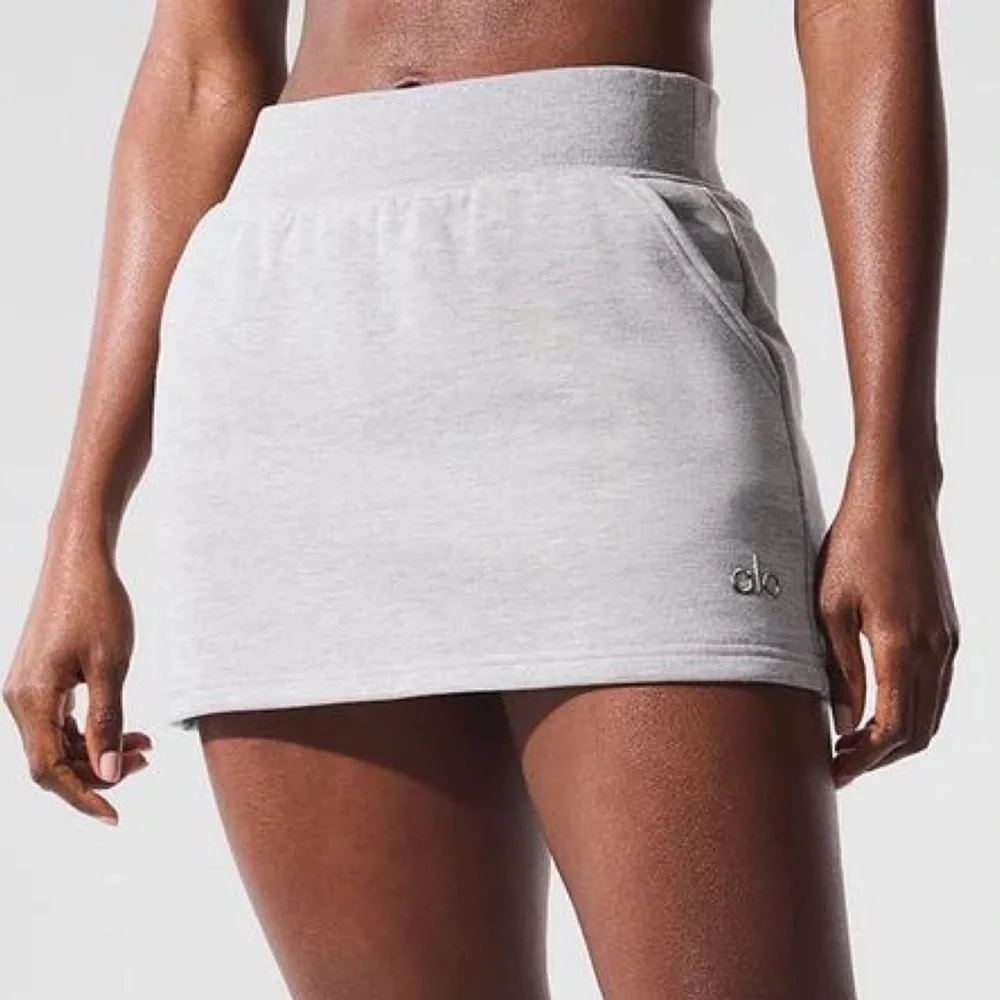 Alo Yoga Accolade Skirt Athletic Heather Grey XS